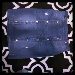 Button front pencil skirt